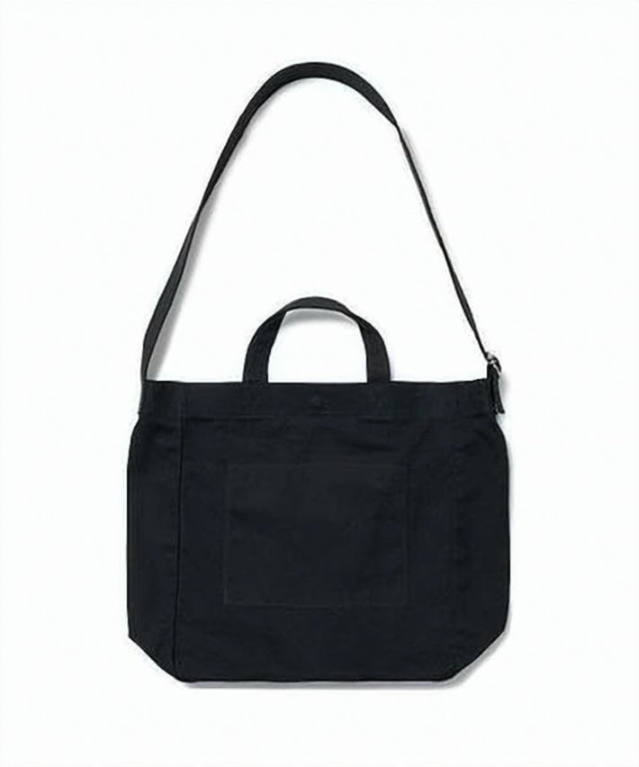 Minimalist Black Cotton Tote Bag With Adjustable Strap