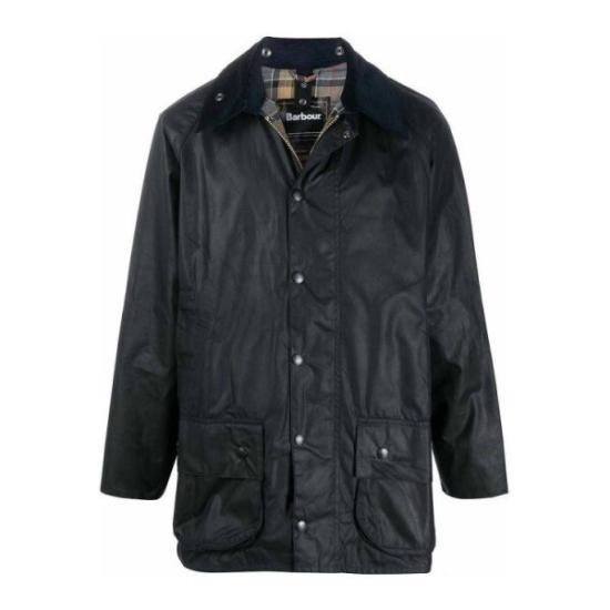 Classic Black Barbour Jacket With Corduroy Collar