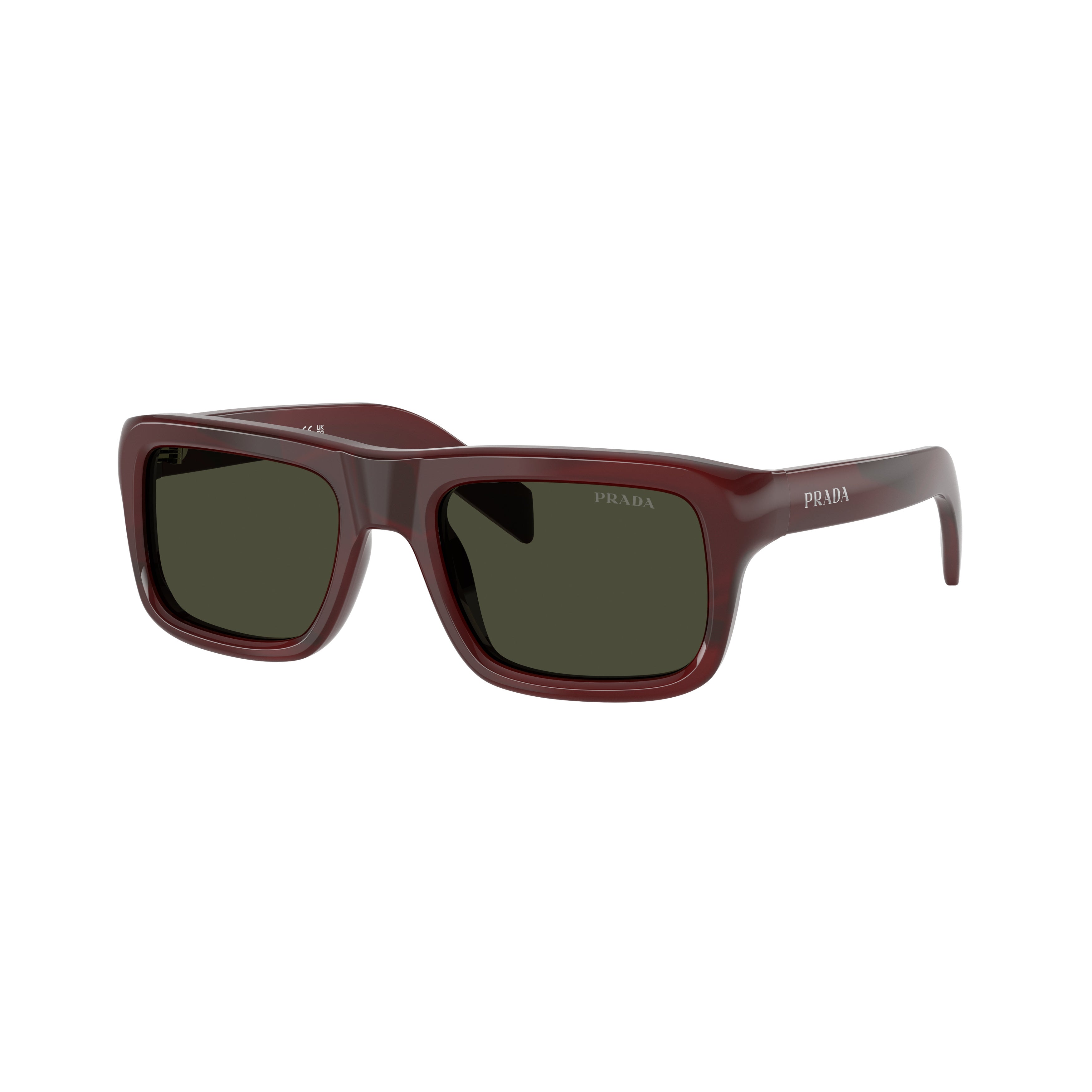 0pr D11s Thick Burgundy Rectangular Acetate Sunglasses