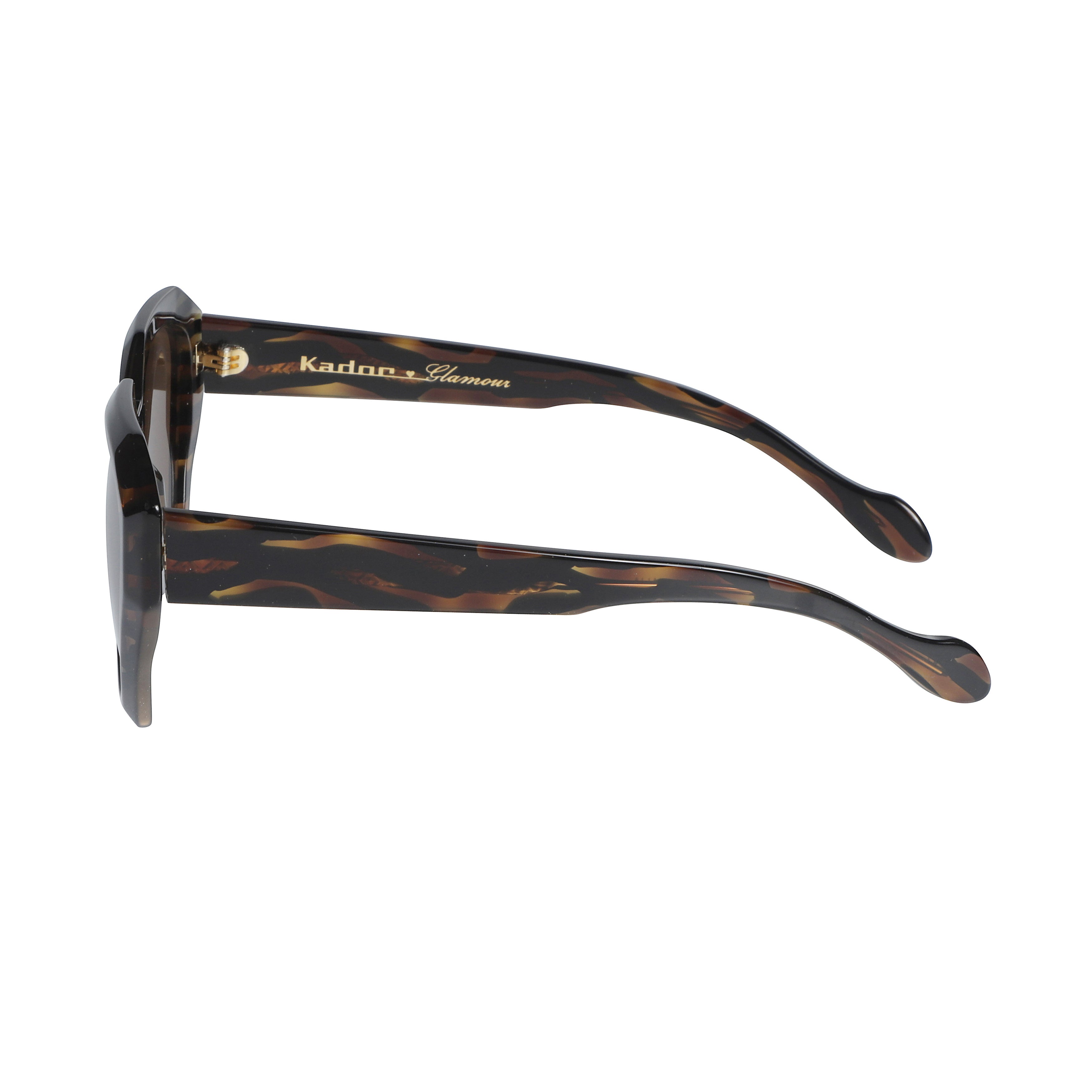 Marilyn/K-S Oversized Geometric Tortoiseshell Sunglasses with Brown Lenses