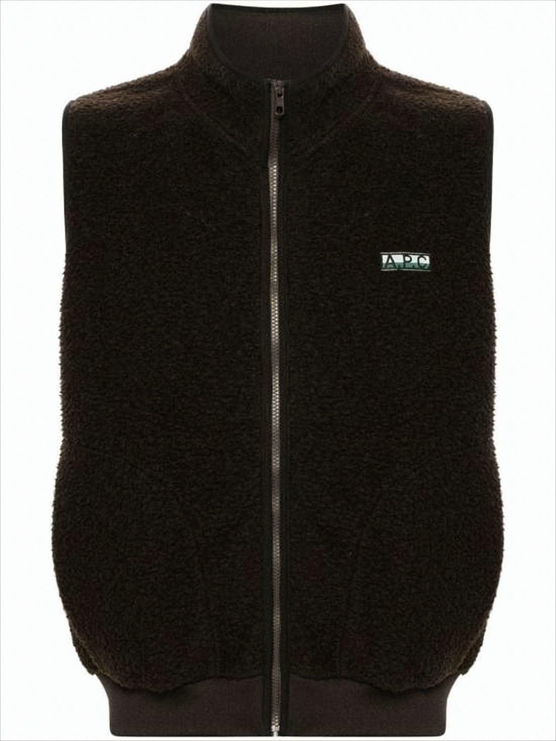 Textured Plush Black Vest