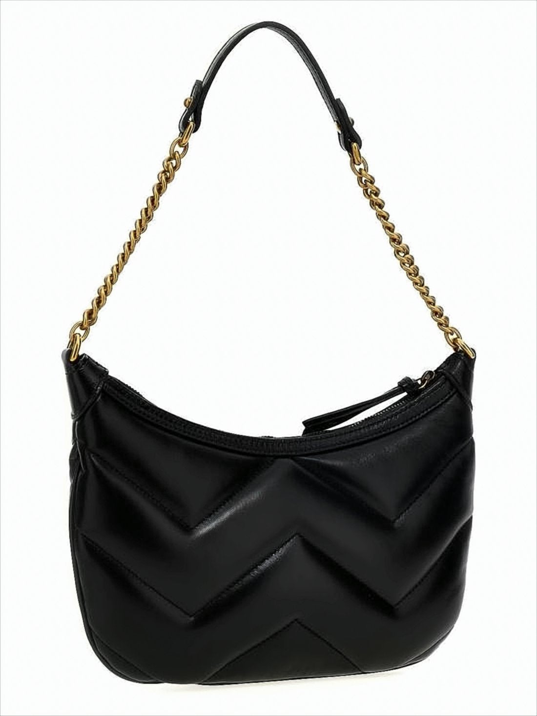 Chevron-Quilted Leather Shoulder Bag