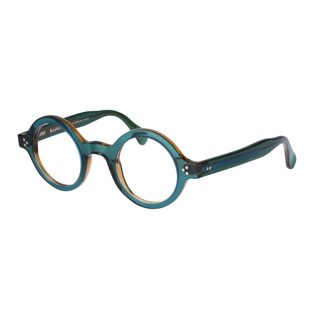 Arkistar/K-45 Translucent Teal Round Frame Sunglasses