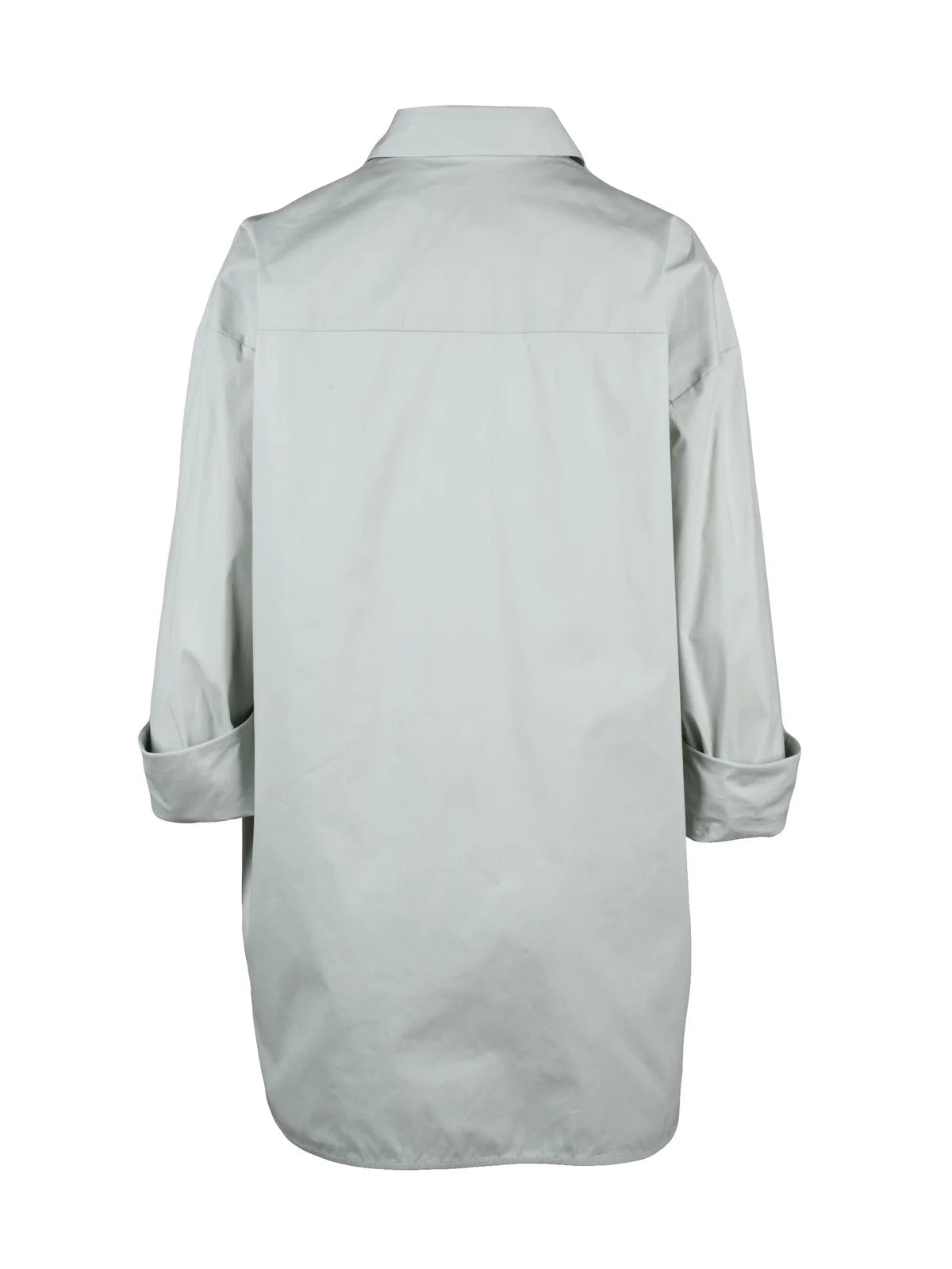 Pistachio Green Cotton Polyamide Elastane Oversize Shirt