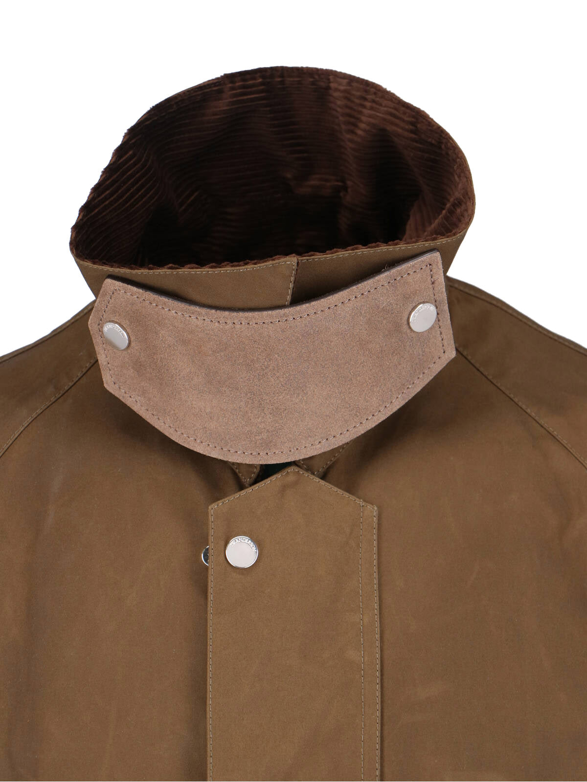 Brown Structured Corduroy Collar Cotton Jacket