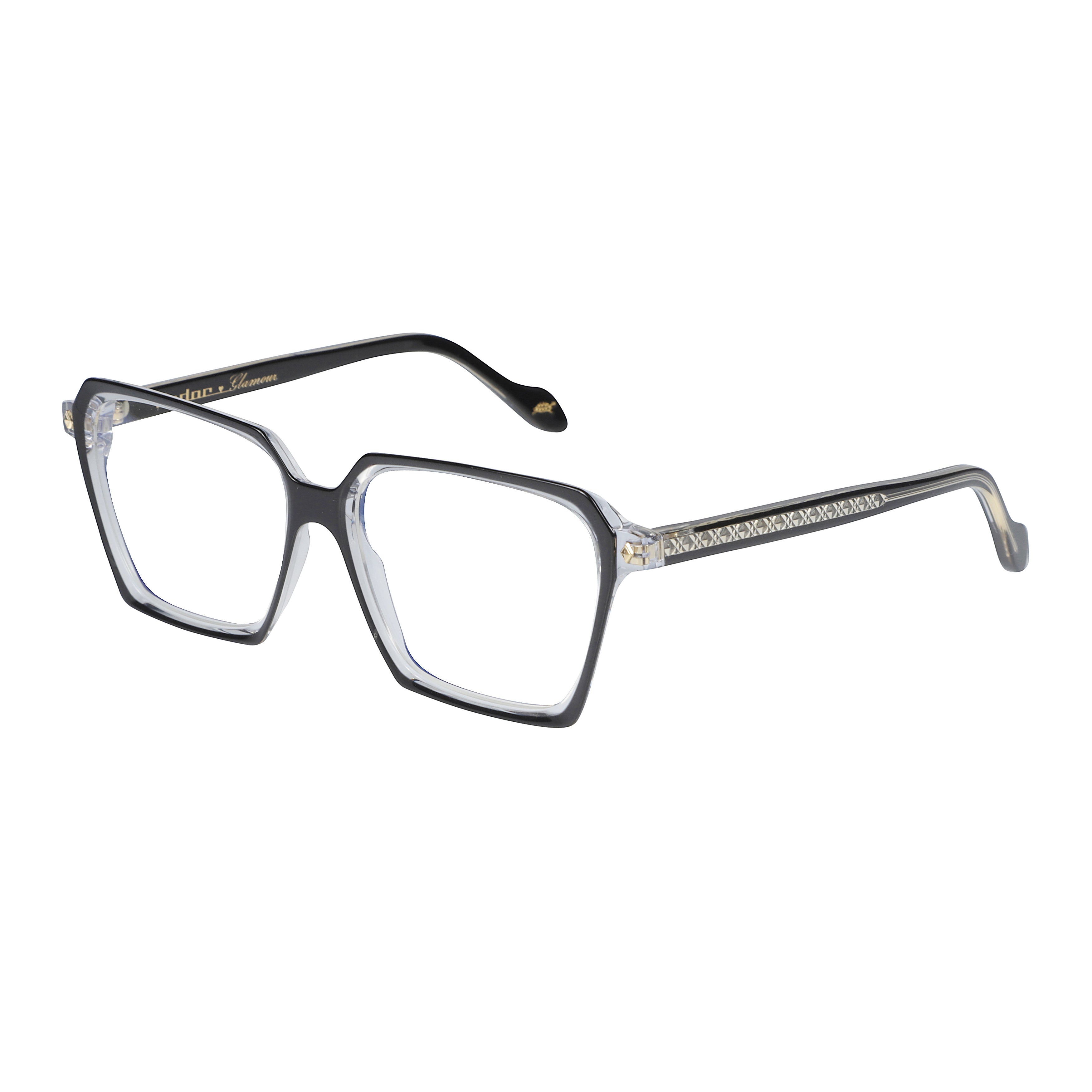 Jodie-V Oversized Square Frame Eyeglasses with Translucent Edges