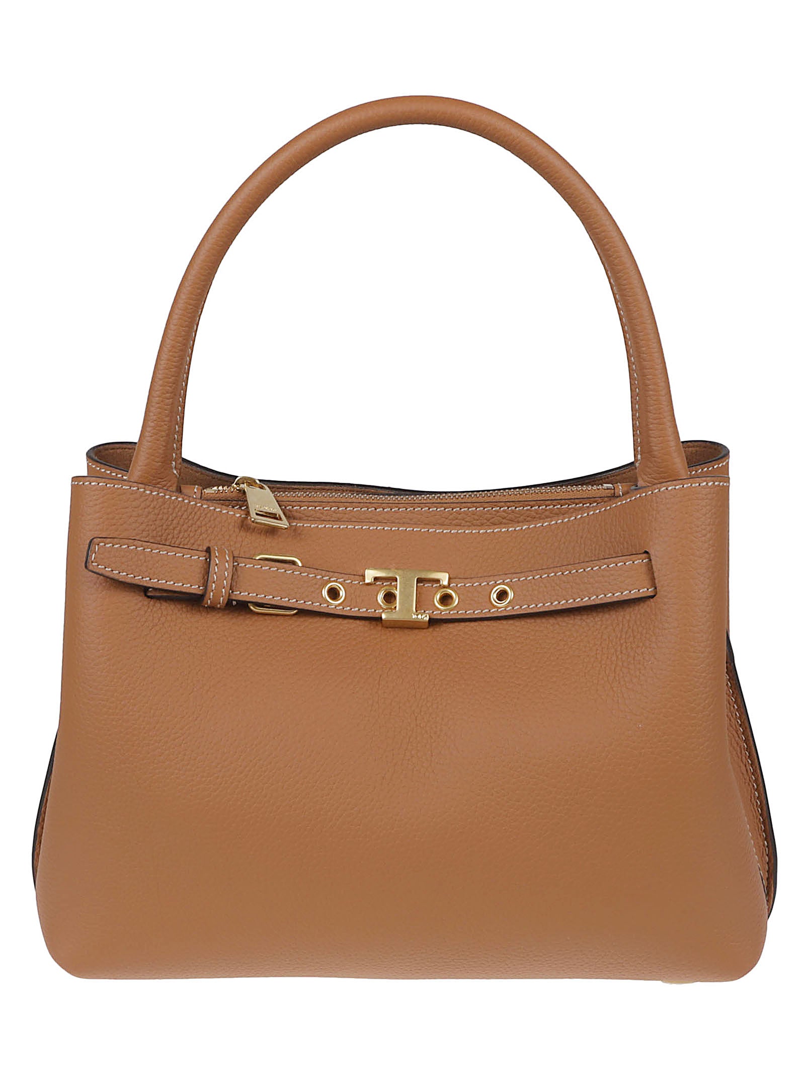 Structured Textured Calfskin Handbag