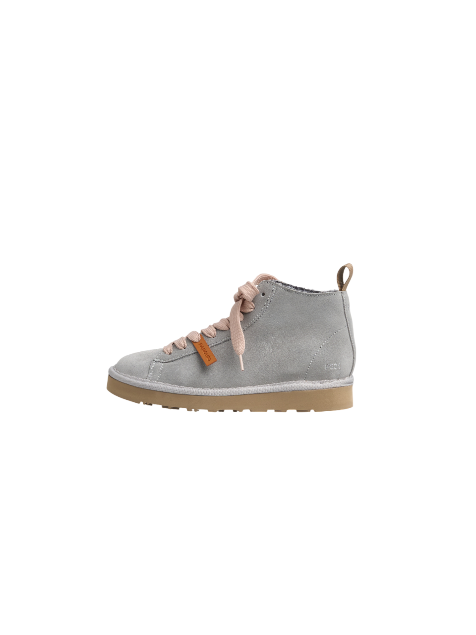 Light Grey Sneakers With Powder Pink Laces