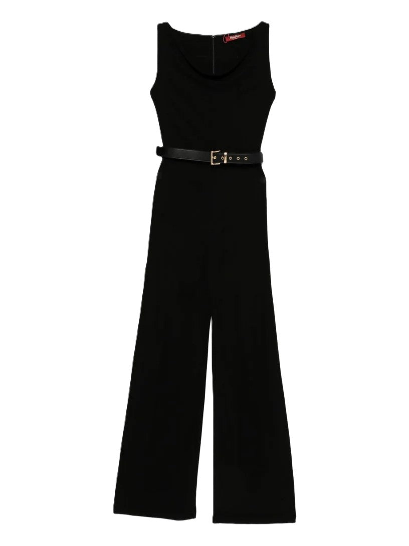 Sleek Sleeveless Jumpsuit With Draped Neckline