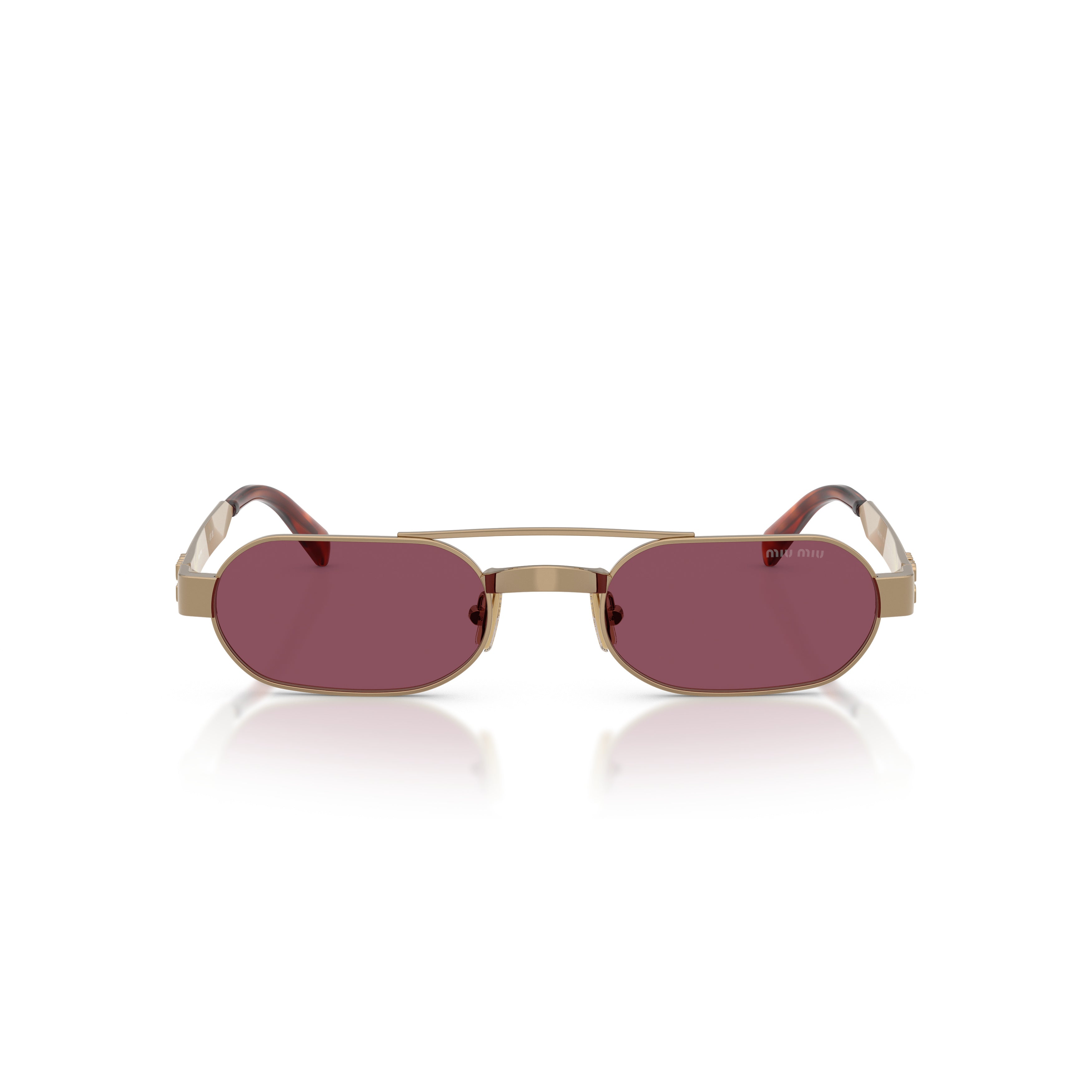 Gold-tone Metal Frame Sunglasses with Oval Lenses