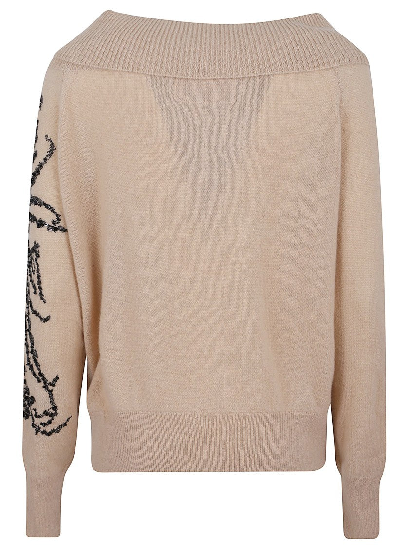 Deep Boat Neck Cashmere Sweater