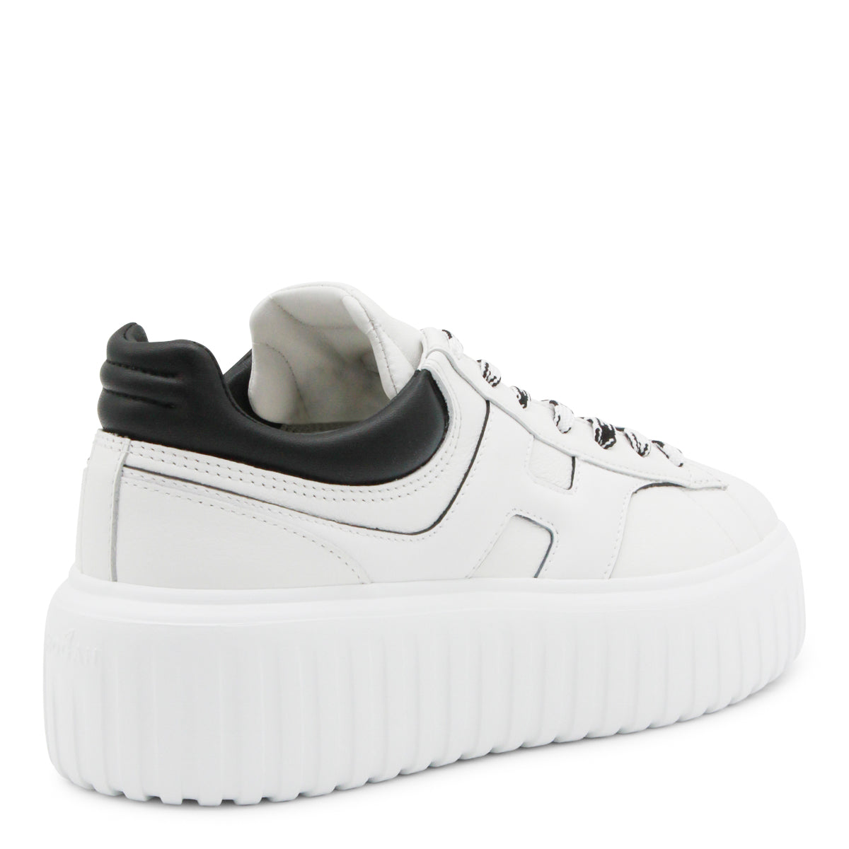 White And Black Leather Sneakers
