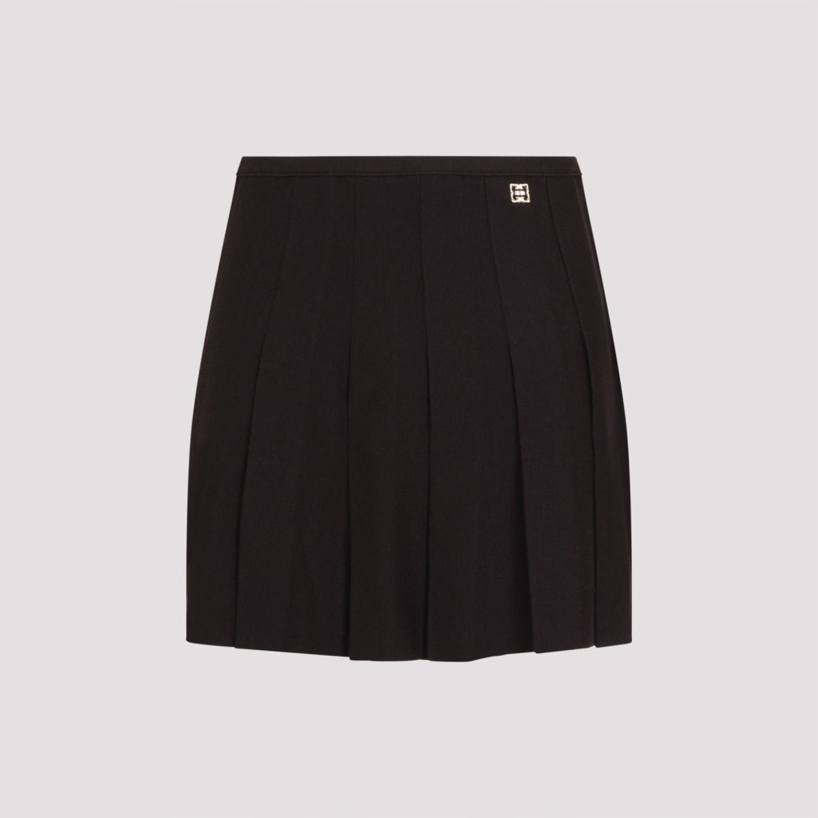 Brown Wool Blend Classic Pleated Skirt