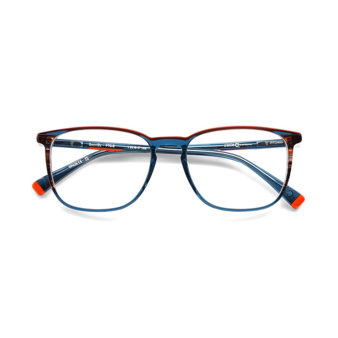 Daniel Rectangular Acetate Eyeglasses with Striped Patterns