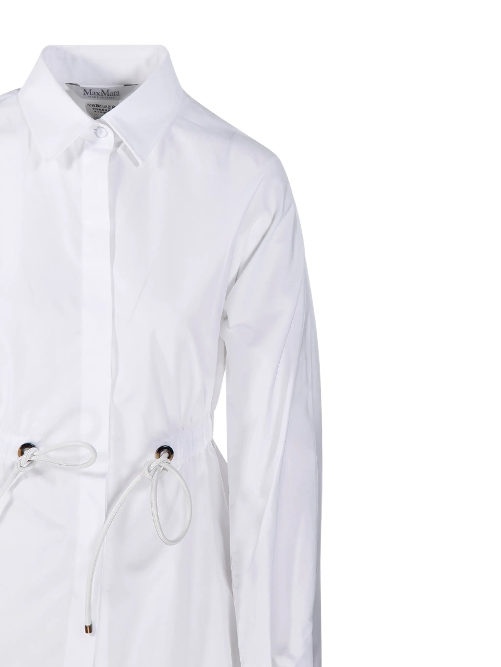 White Tazzina Long-Sleeve Cotton Shirt