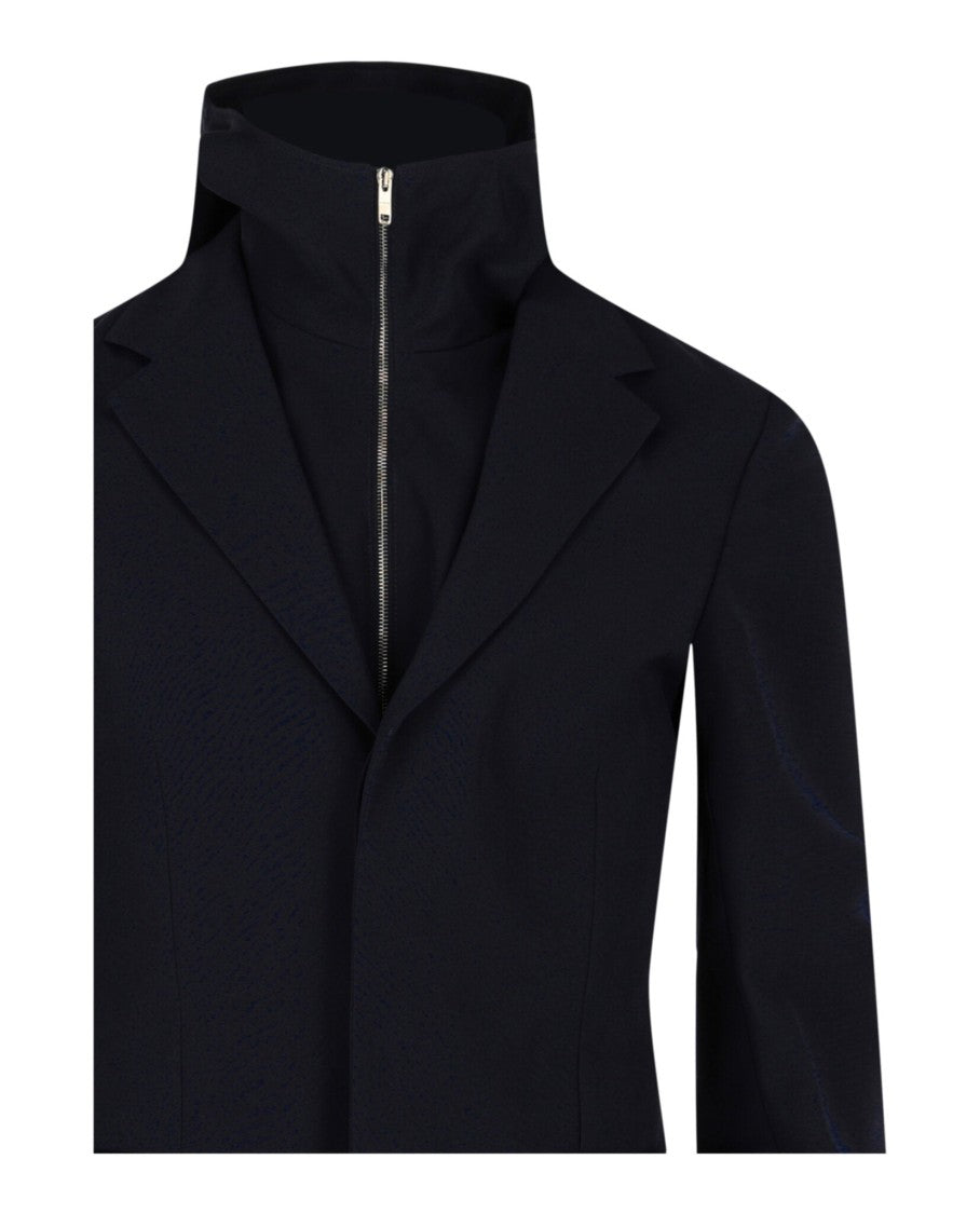 Single-Breasted Layered Hooded Vest Set