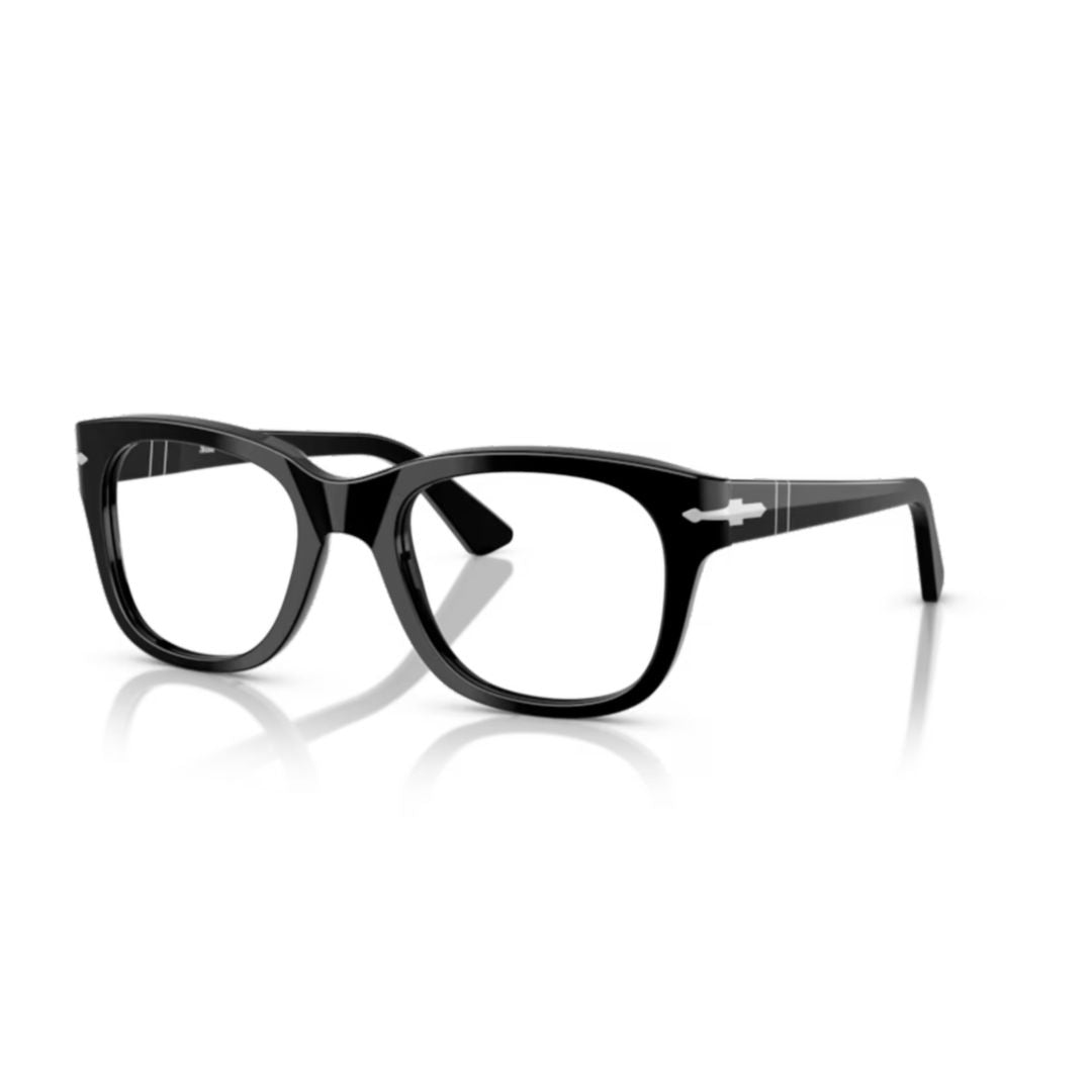 0po3372v Rectangular Frame Black Acetate Sunglasses