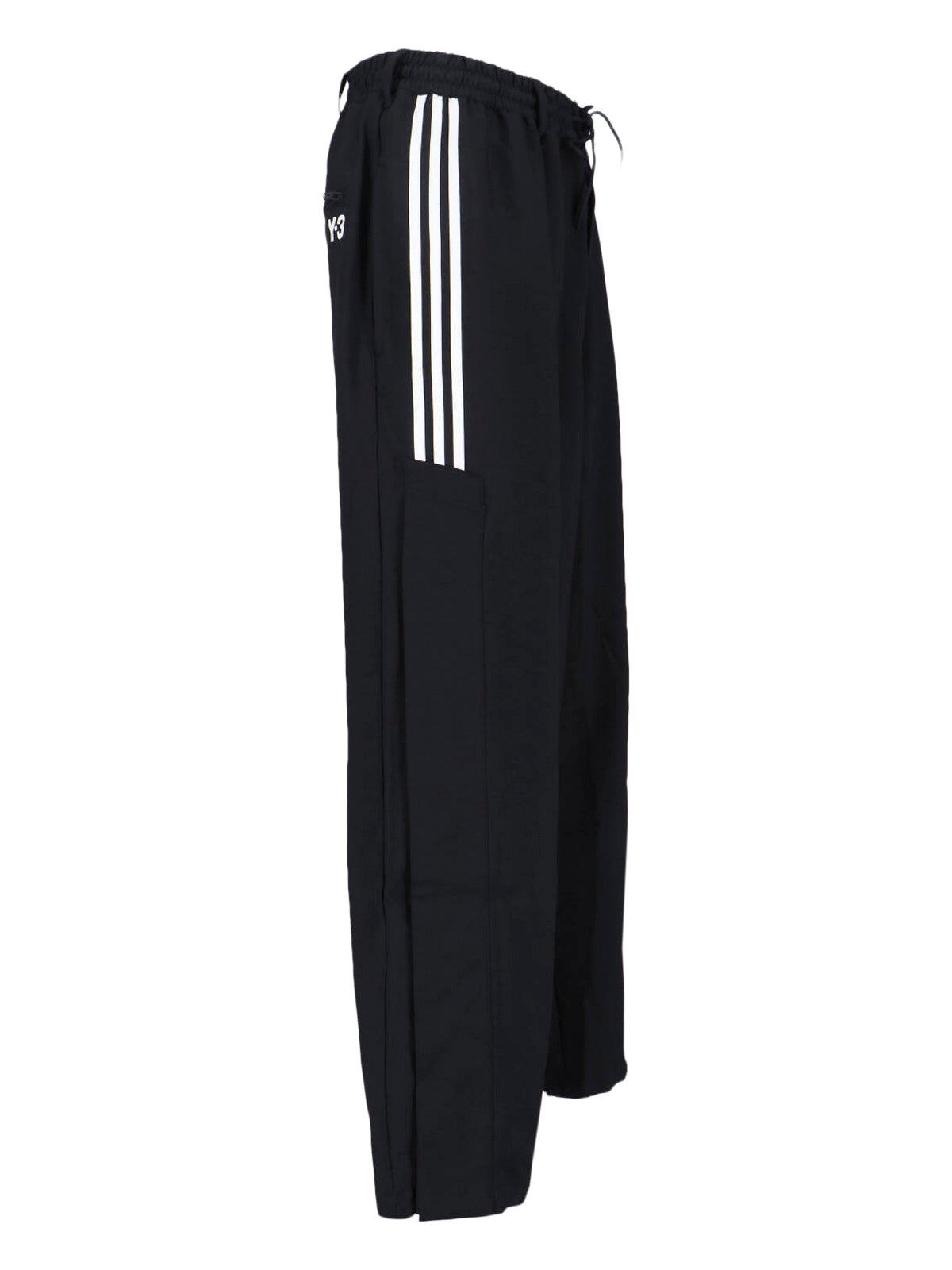 Track Pants In Recycled Black Fabric, Elasticated Mid-Rise