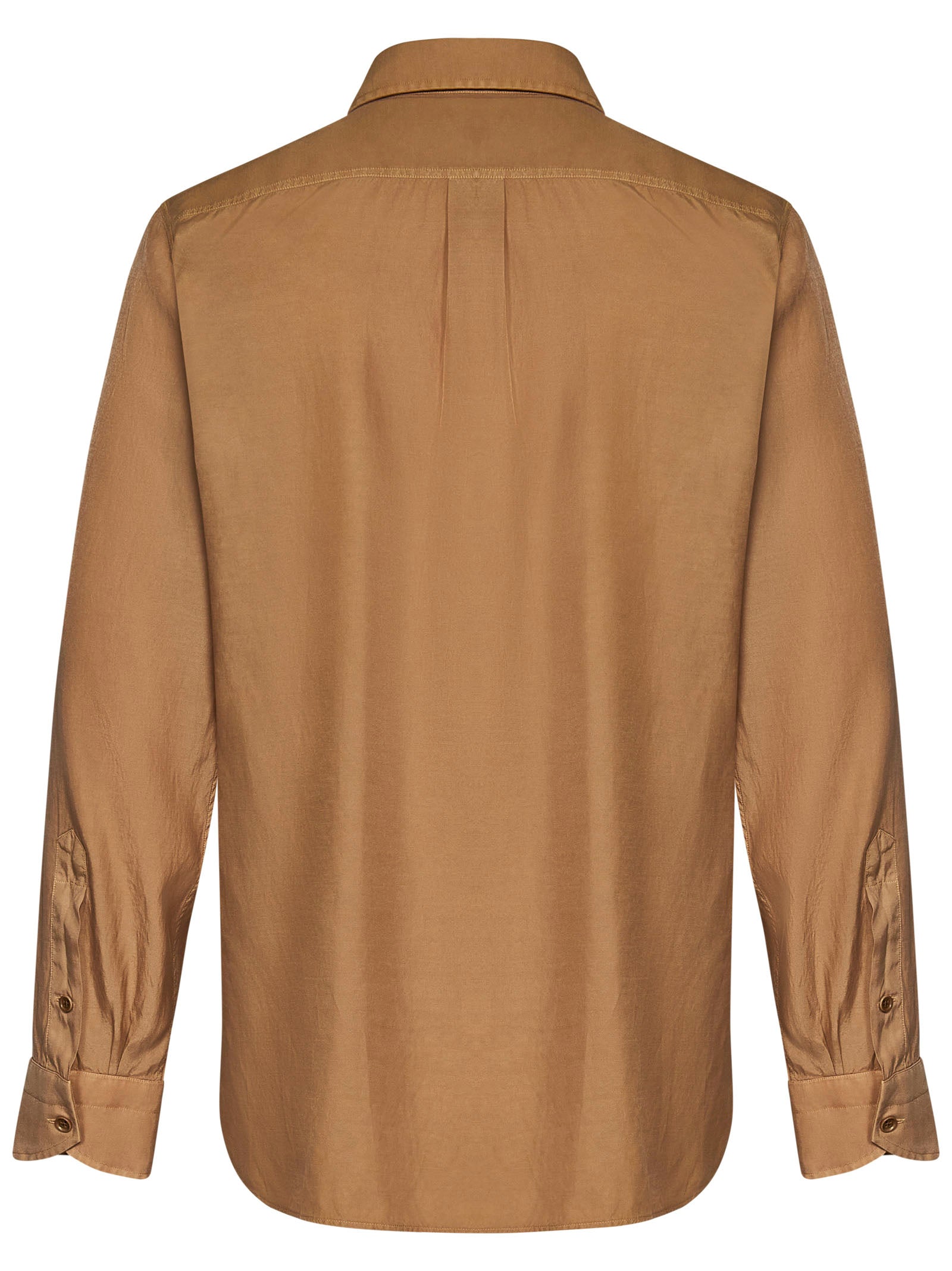 Fluid Cotton And Cupro Twill Shirt With Chest Pockets