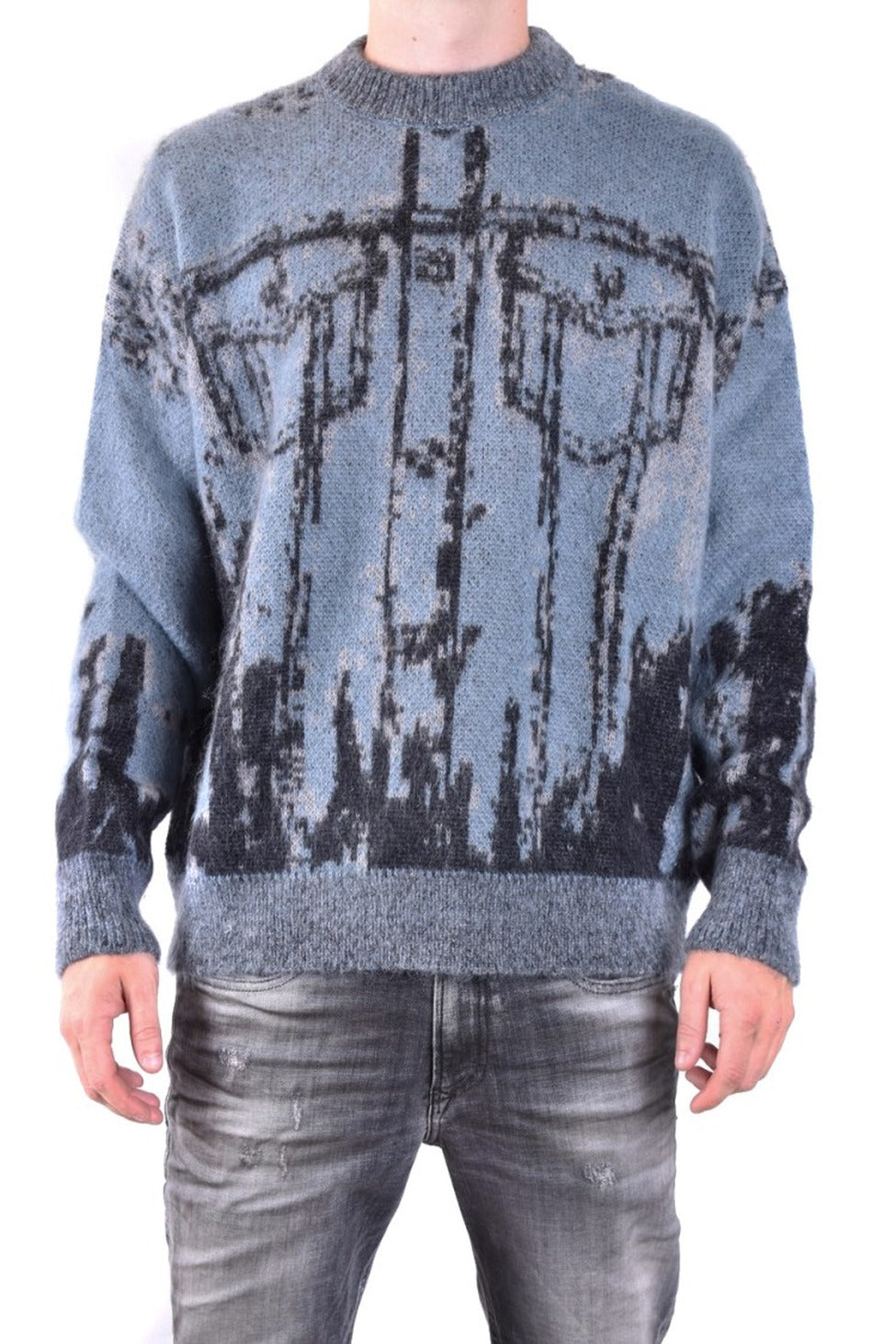 Blue Mohair Blend Knitwear
