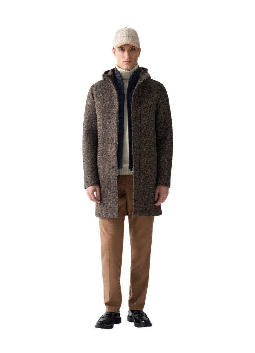 Tailored Brown Hooded Coat