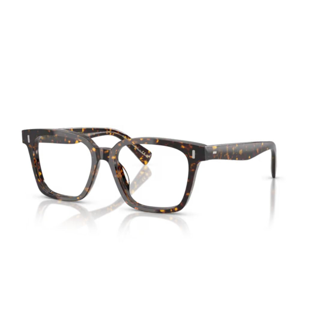 0ov5568u Square Tortoiseshell Frame Eyeglasses with Glossy Finish