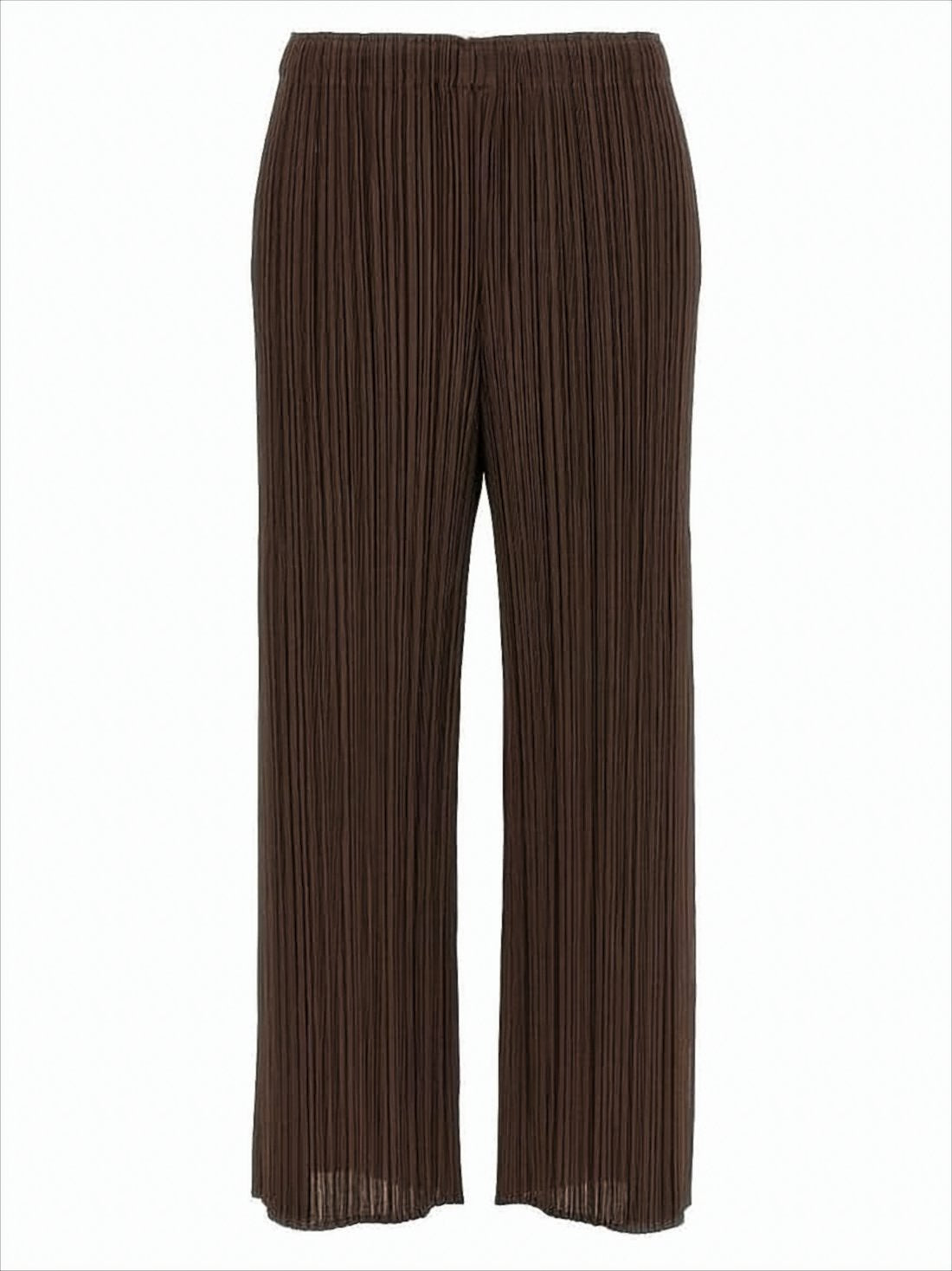 Cropped Wide-Leg Pants with Fine Pleats