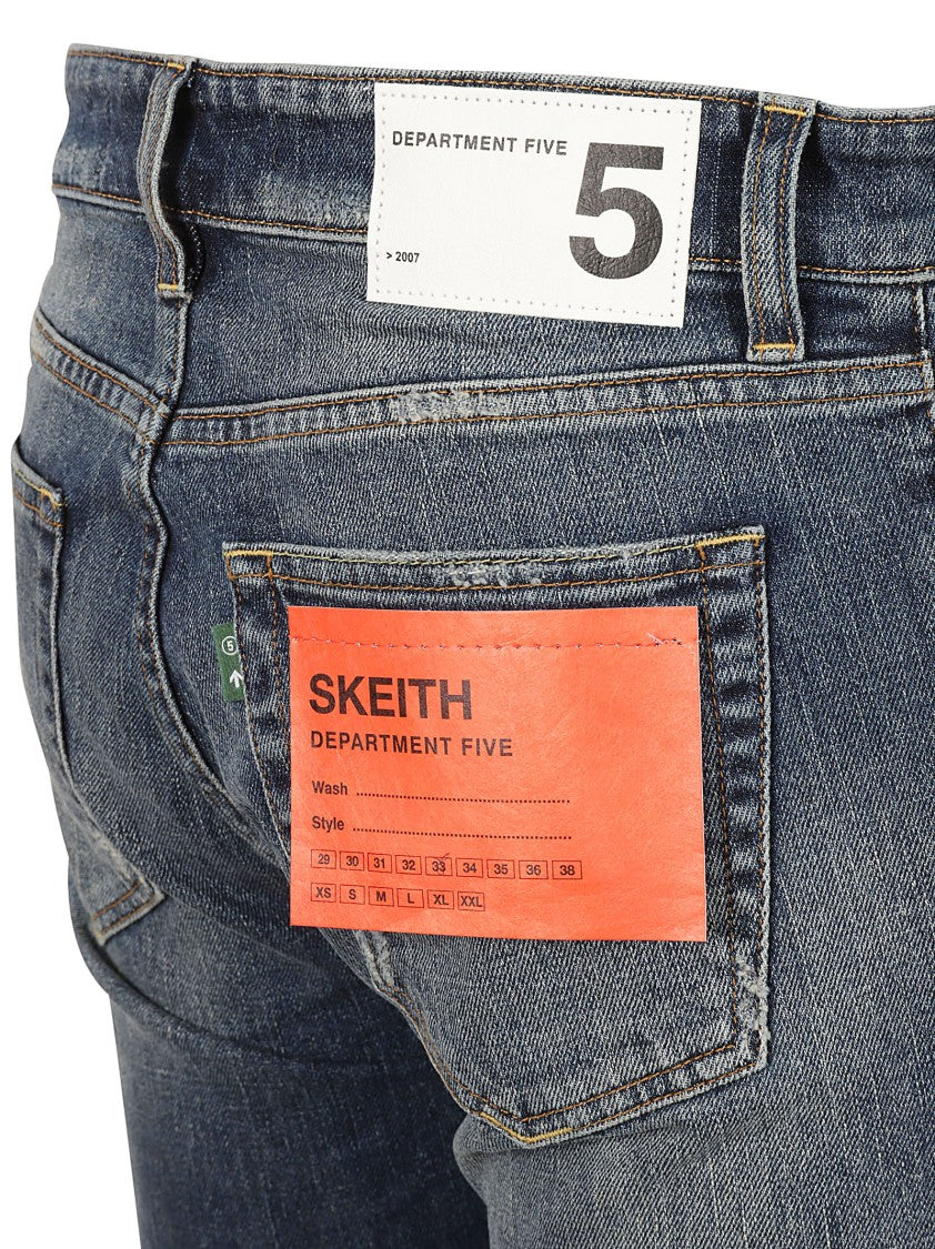 Distressed Slim Fit Denim Jeans