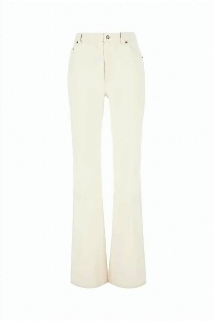High-Waisted Flared Denim Pants with Classic Five-Pocket Design