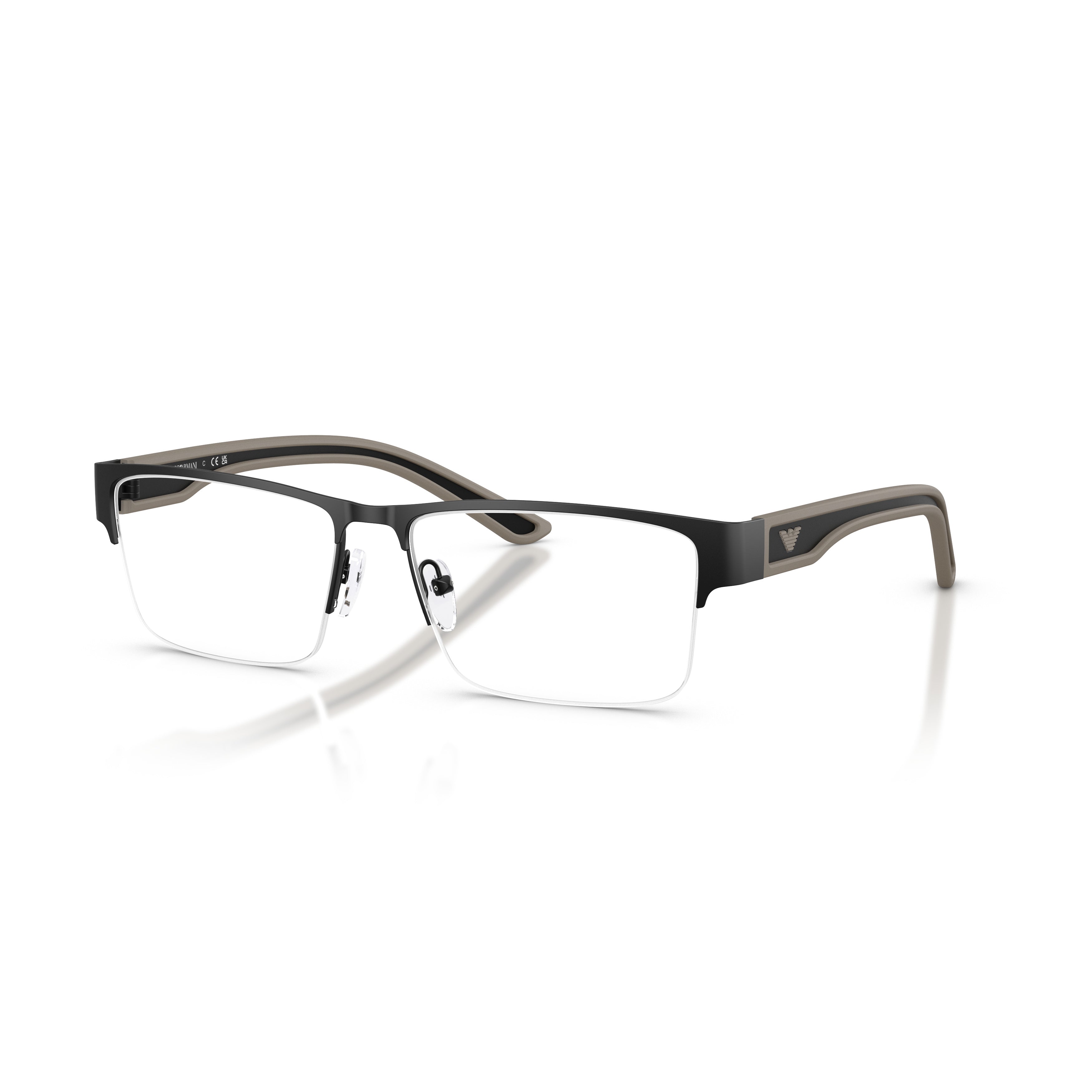 0ea1182 Semi-Rimless Rectangular Eyeglasses with Black Frame