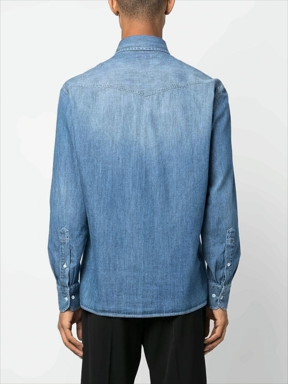 Medium Blue Denim Long-Sleeve Shirt