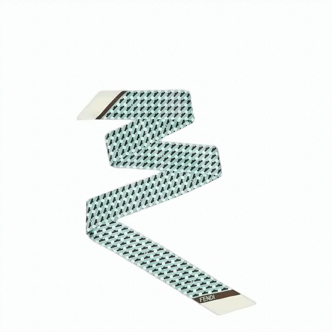 Geometric Pattern Slim Silk Scarf