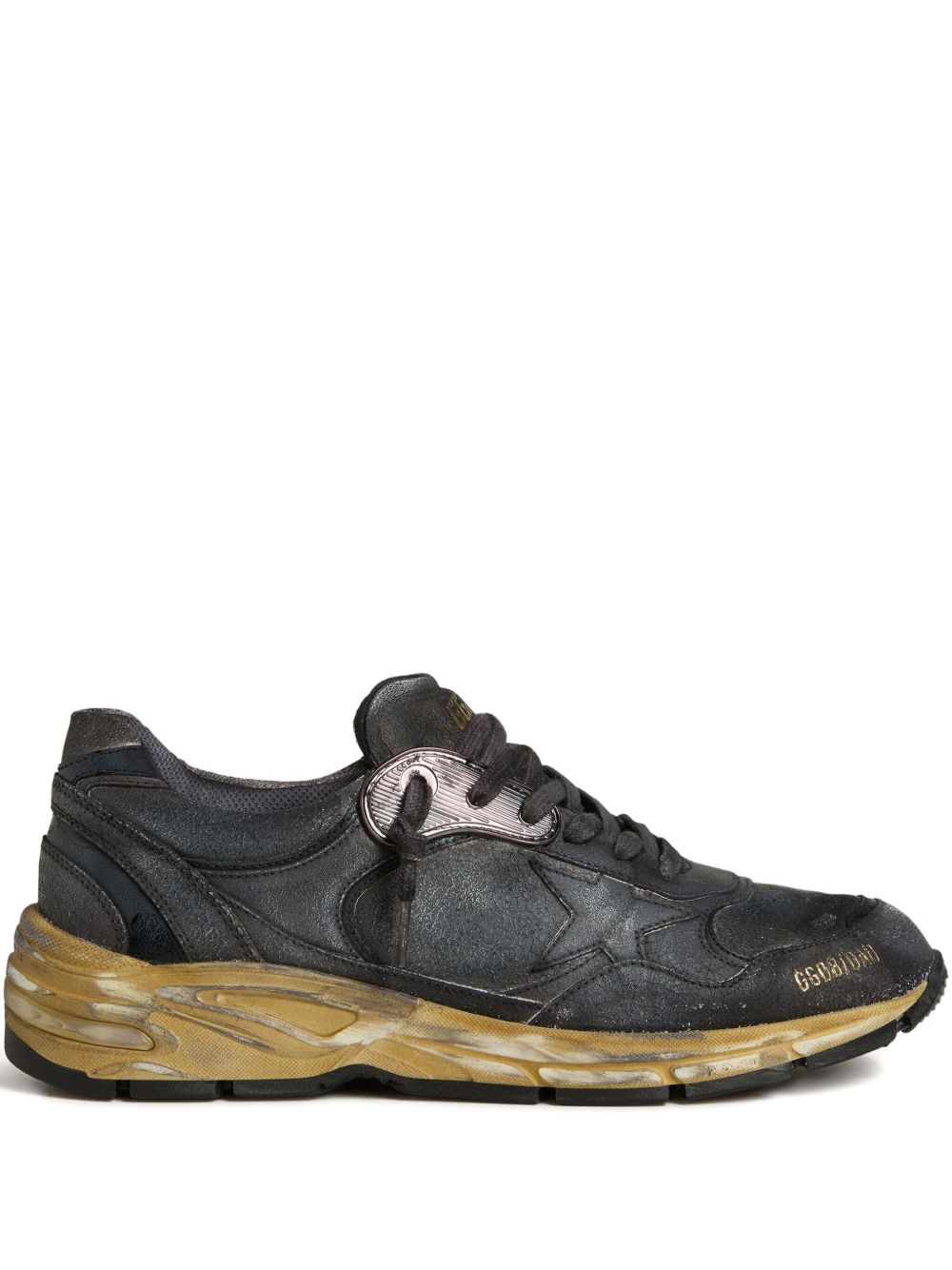 Sleek Black Sneakers with Distressed Finish