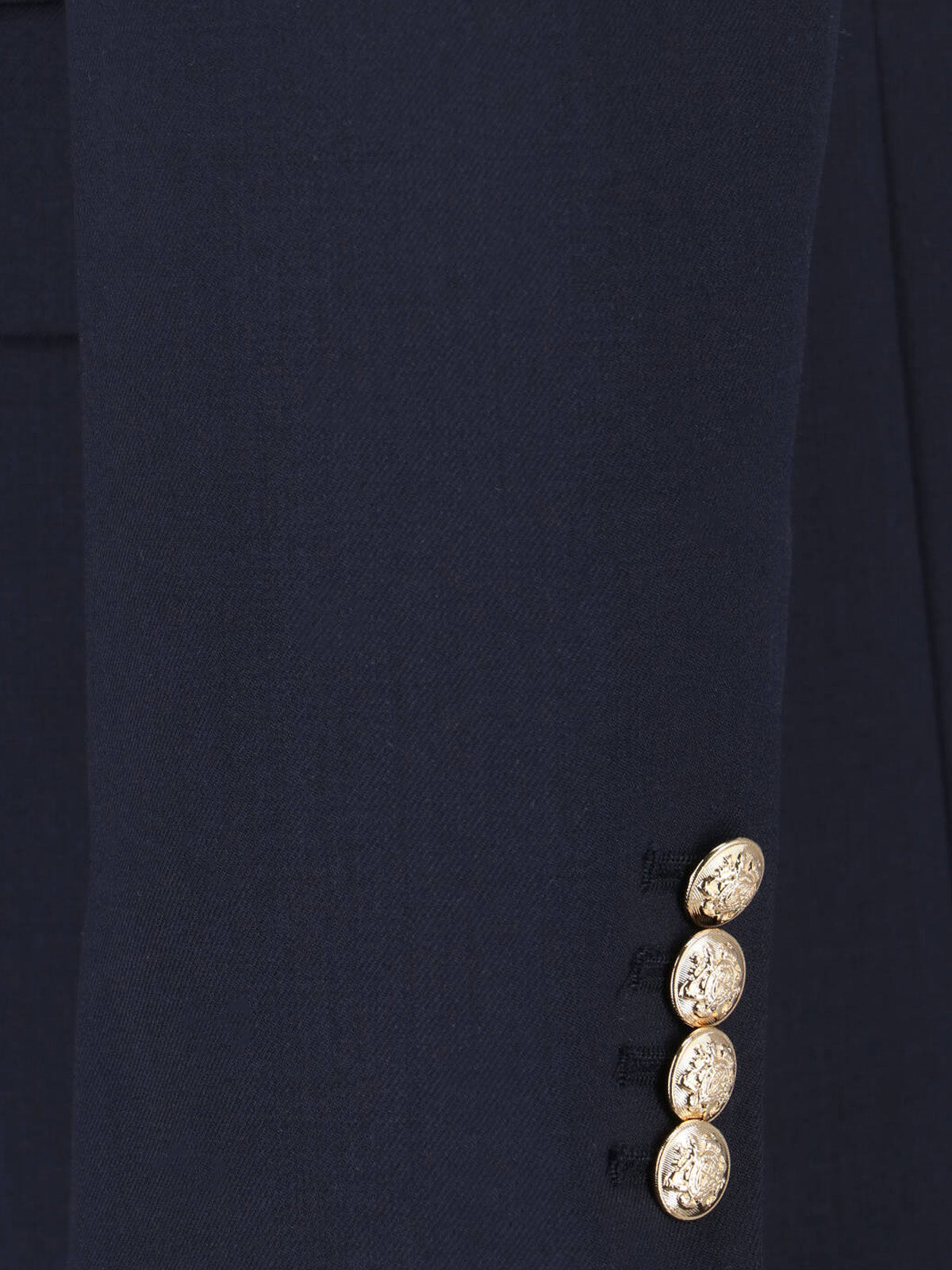 Navy Wool Blend Single-Breasted Blazer
