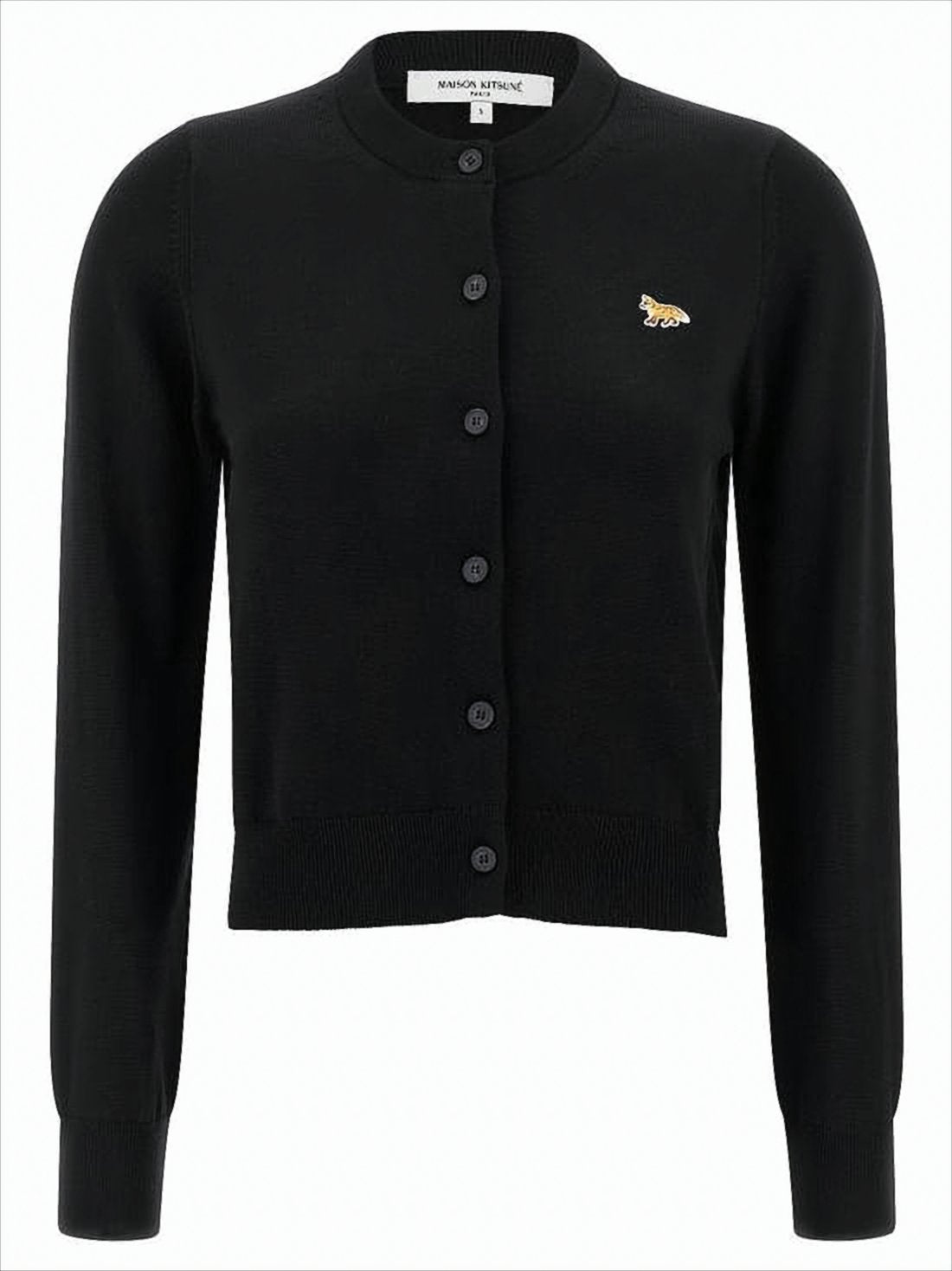 Cropped Merino Wool Cardigan with Button-Down Front