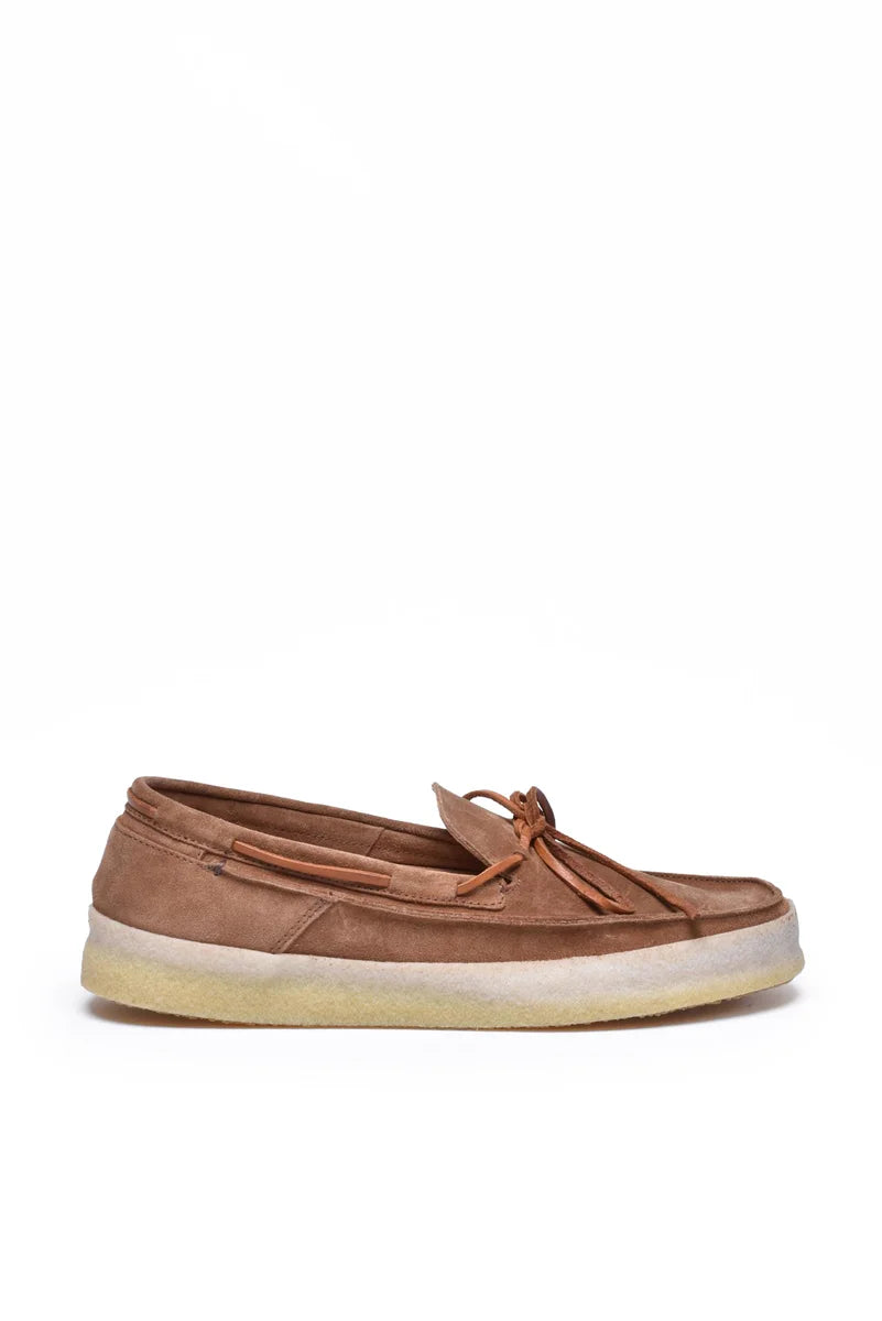 Suede Moccasin Rubber Sole - Brown