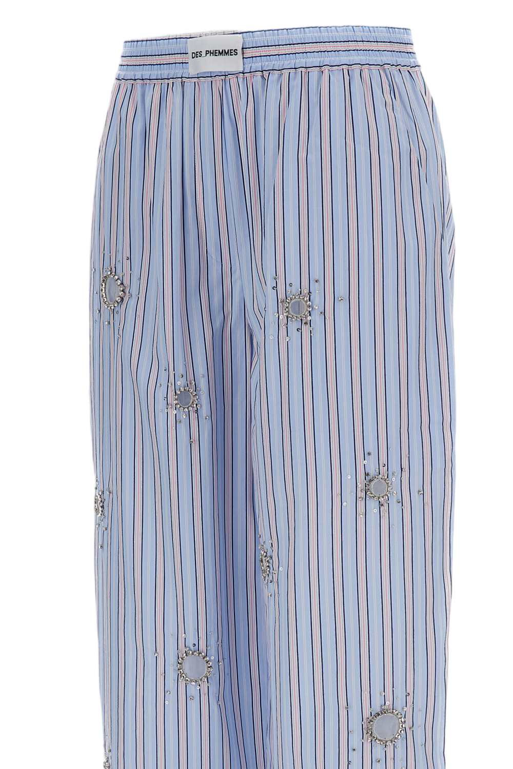 Crystal-Embellished Striped Pants