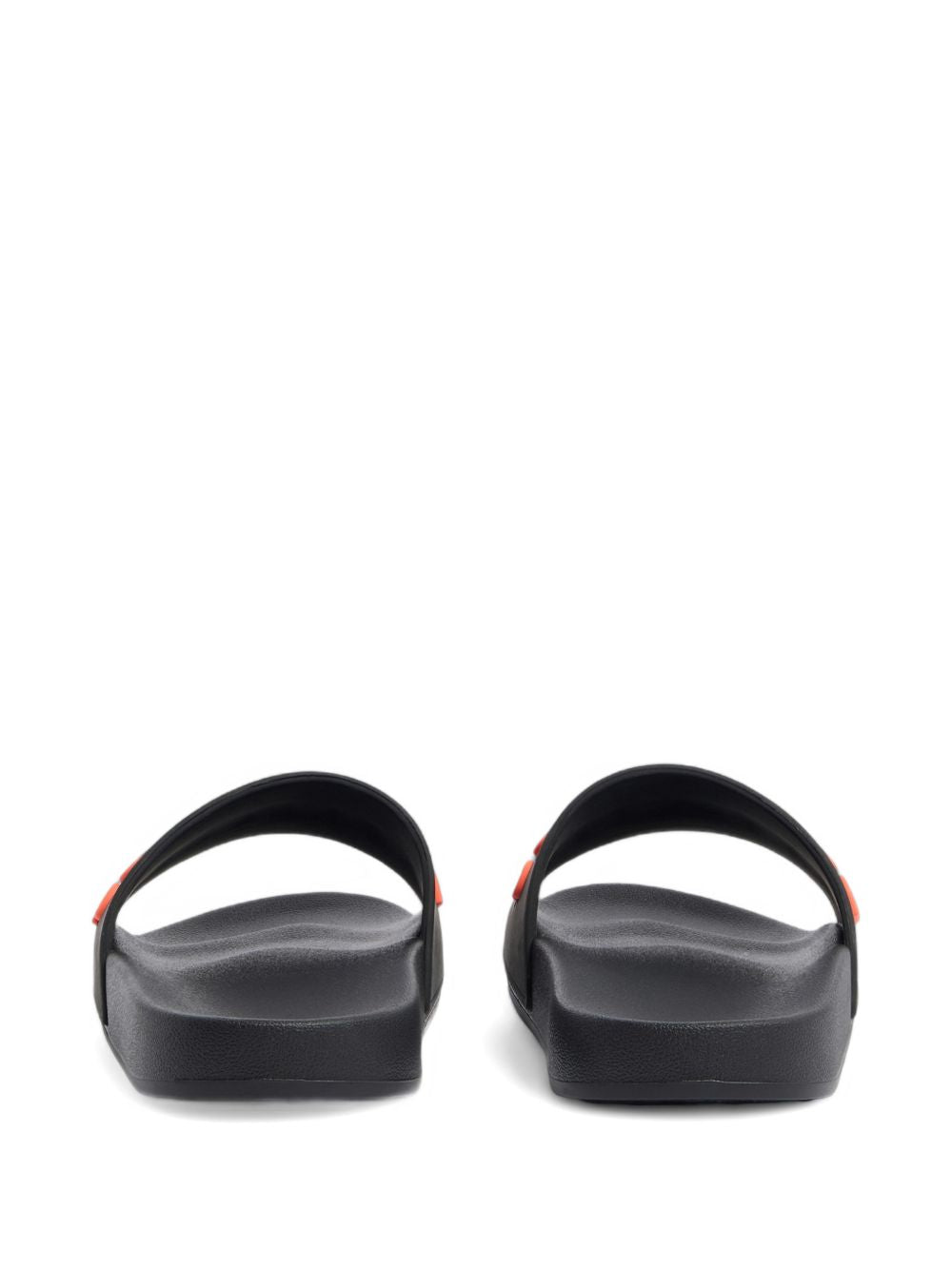 Open Toe Slip-On Sandals With Raised Logo Lettering