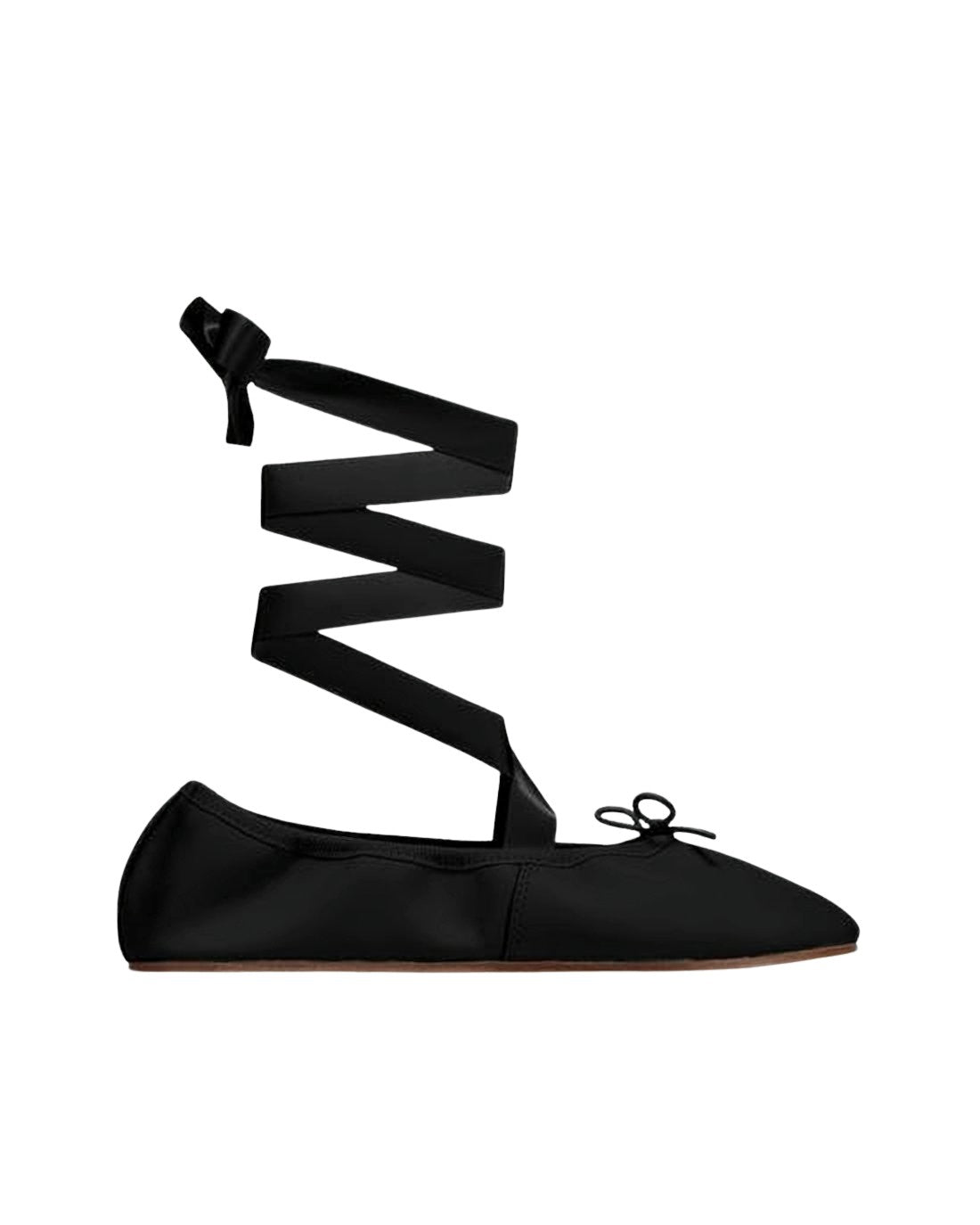 Pointed-Toe Ballet Flats with Wrap-Around Ribbons