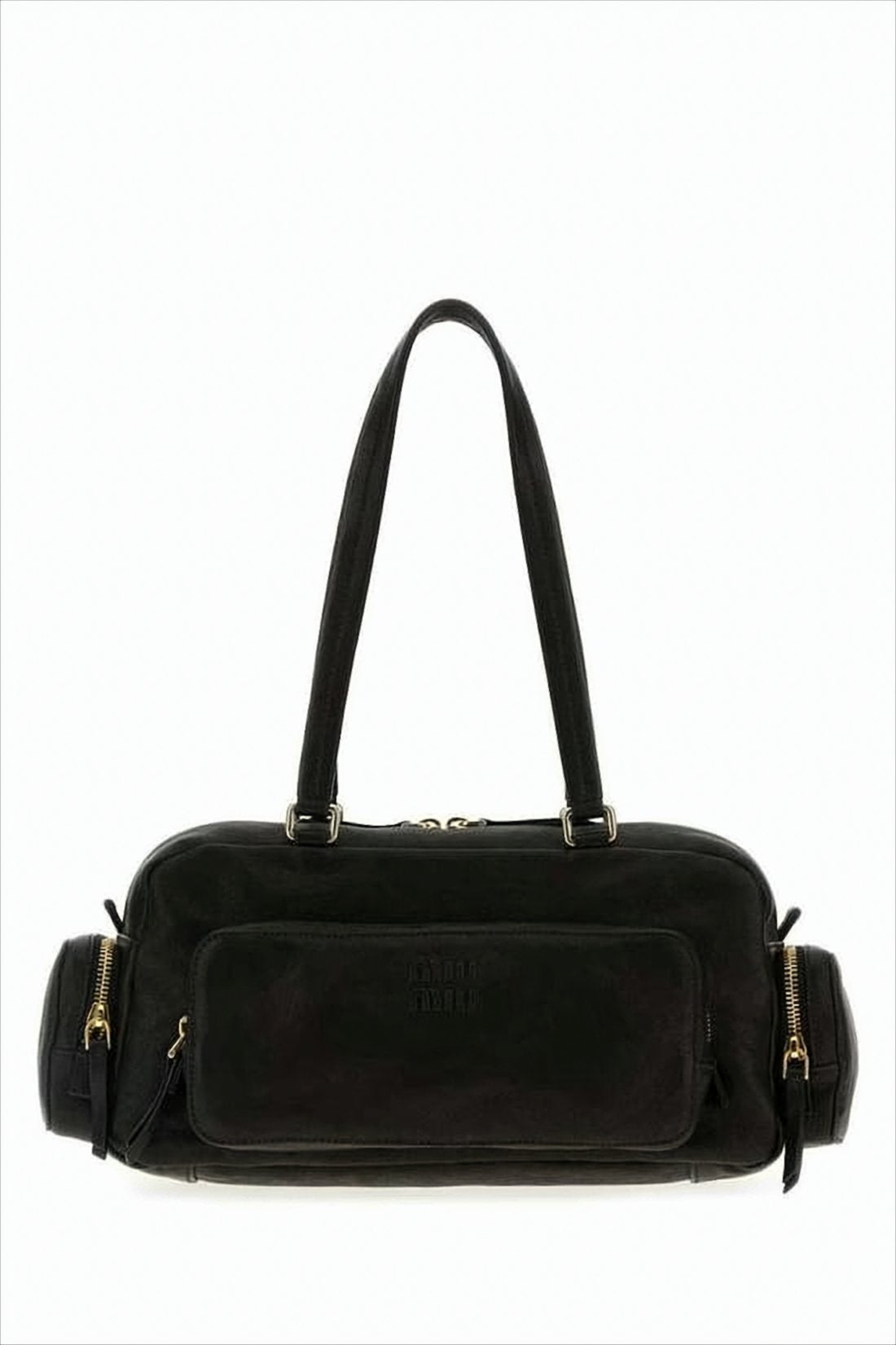 Soft Lambskin Shoulder Bag with Gold-tone Accents