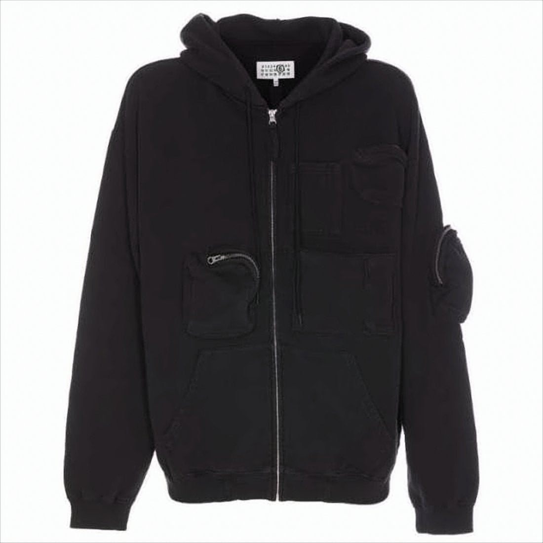 Relaxed Fit Black Jacket with Front Zipper