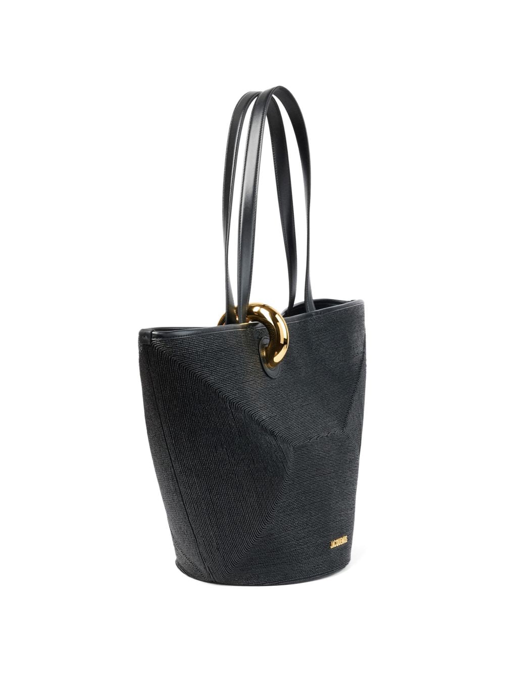 Black Gold-Tone Hardware Top Handle Bag