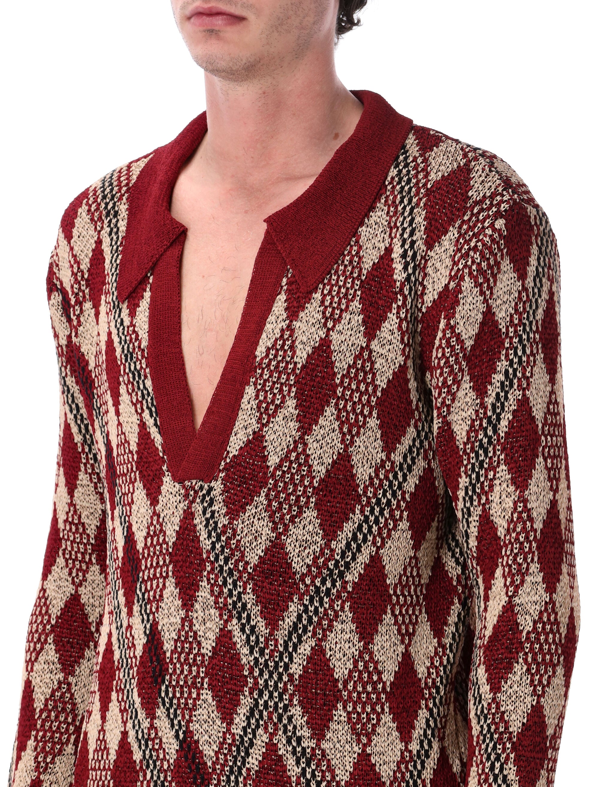 Macramé Polo Sweater