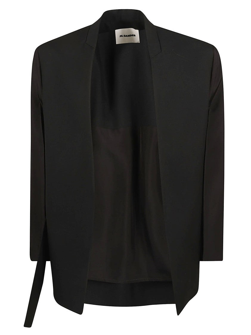 Tailored Black Jacket With Deep V-Neckline