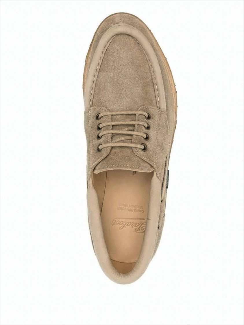 Suede Lace-Up Dress Shoes with Moc Toe Design