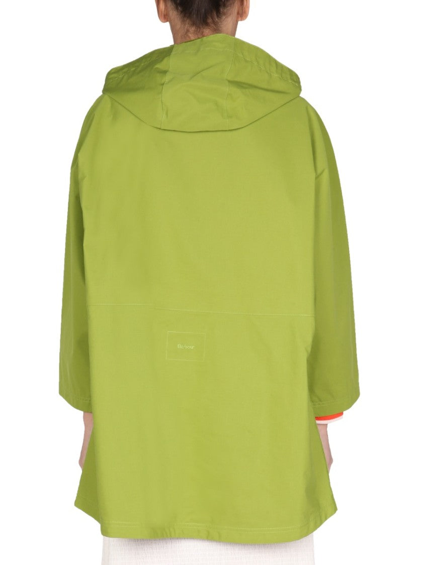 Boxy Silhouette Parka With Lace-Up Front