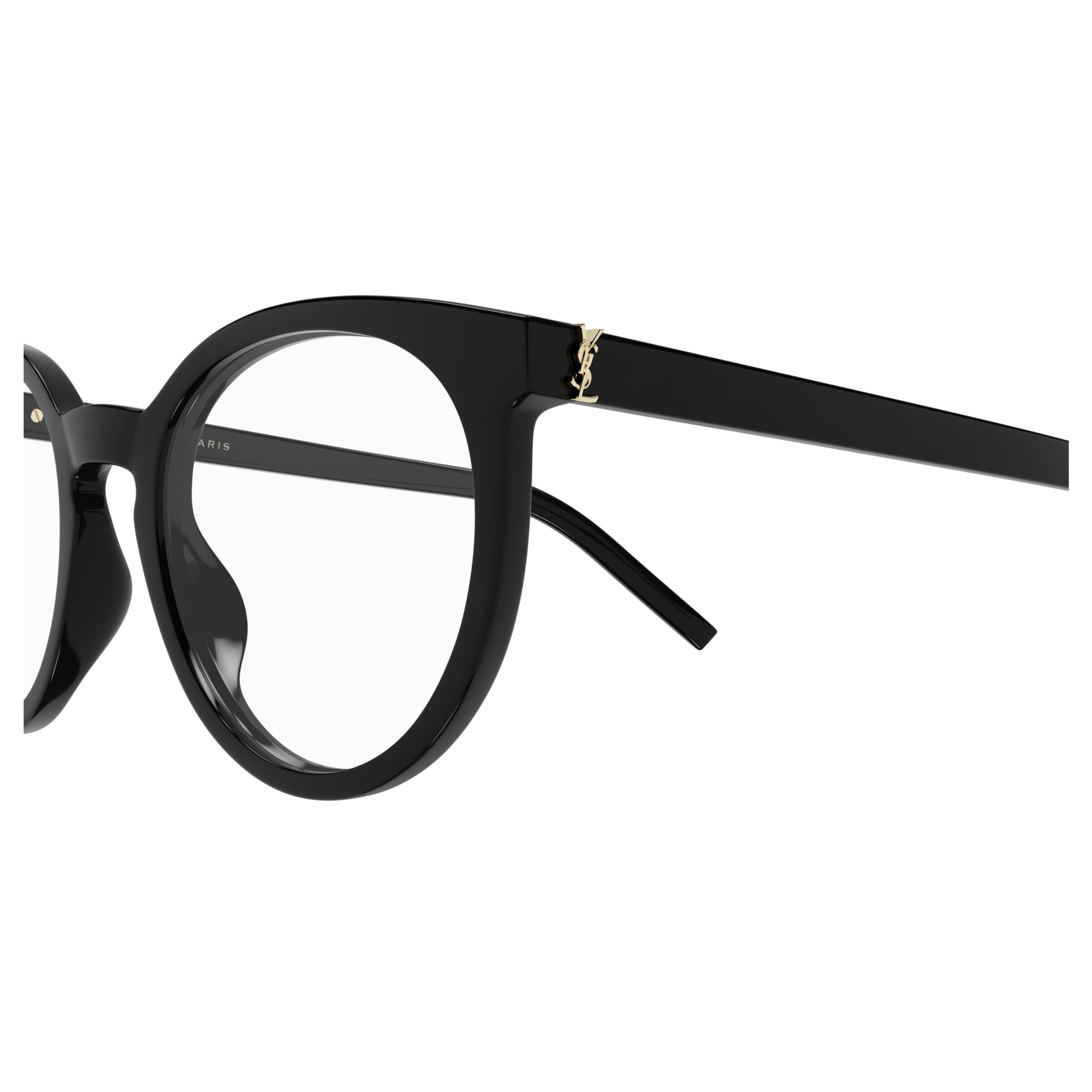 Sl M147 Glossy Black Round Frame Eyeglasses