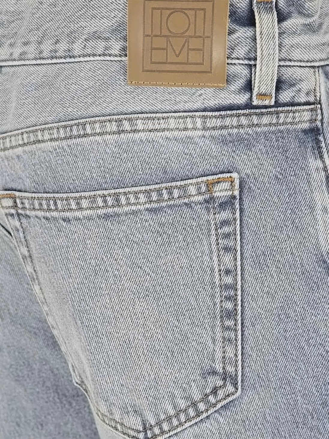 Cropped Straight-Leg Denim Pants
