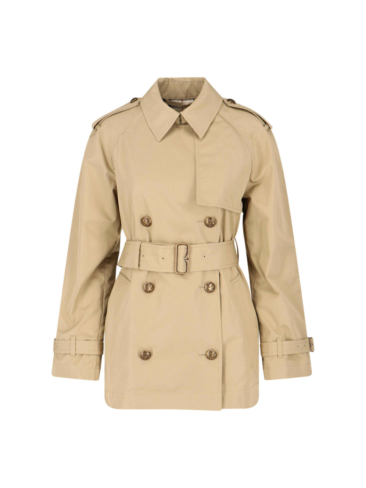 Beige Belgravia Double-Breasted Cotton Trench Coat