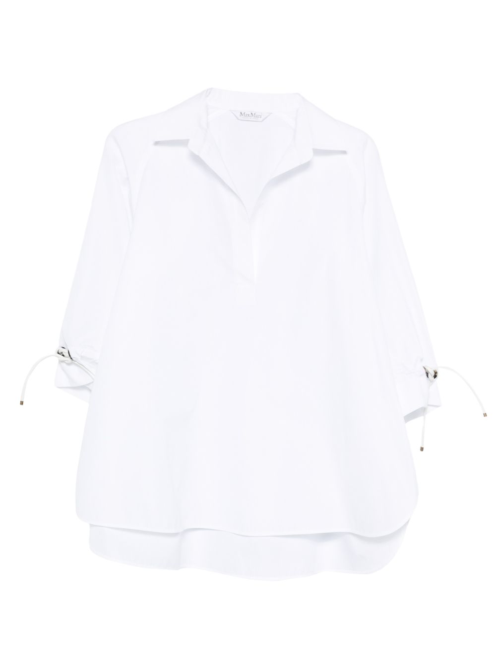 Boxy White Jacket with Deep V-Neckline